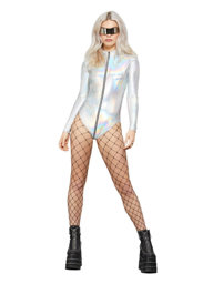Show details for Fever Miss Whiplash Mirror Holographic Bodysuit Bust34.5-35.5",Waist26.5-27.5",Hip37-38",Leg32.5"  Picture of Fever Miss Whiplash Mirror Holographic Bodysuit Bust34.5-35.5",Waist26.5-27.5",Hip37-38",Leg32.5"