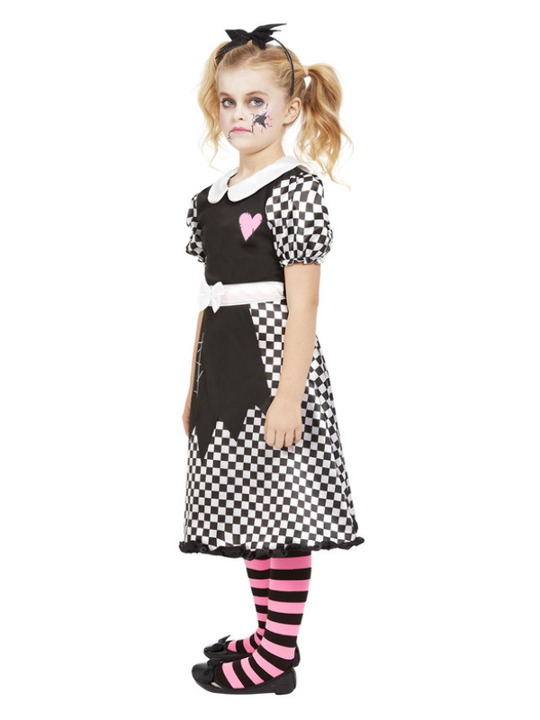 Picture of Broken Doll Costume, Black & White Age 10-12Y,W25.5-26.5",C30-31.5",H58-63"