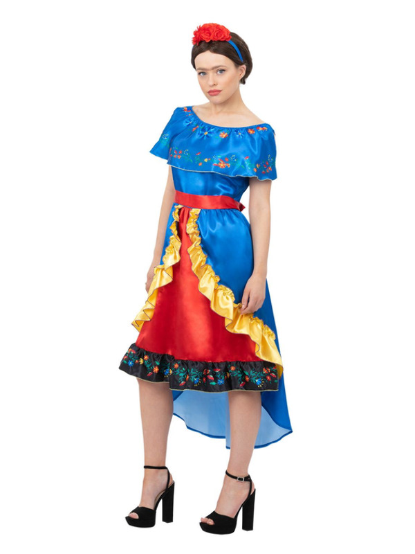 Picture of Deluxe Artist Frida Costume, Ladies Bust34.5-35.5",Waist26.5-27.5",Hip37-38",Leg32.5" 