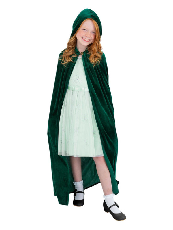 Picture of Deluxe Cloak, Emerald Green, Kids Age 7-9,W23.5-24.5",C27-28.5",H52-57"