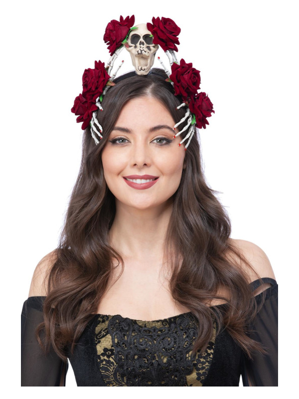 Picture of Purple Rose & Skull Hand Headband 