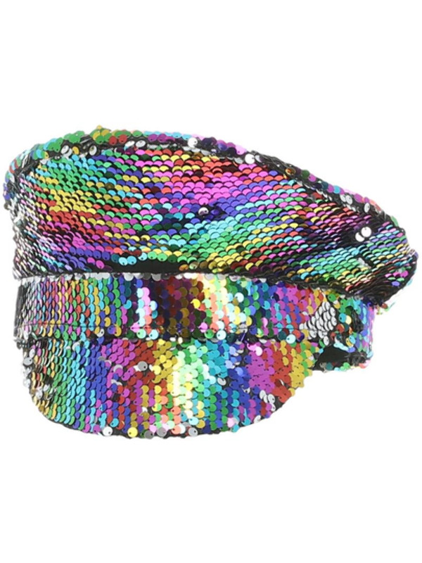 Picture of Sequin Captains Hat, Rainbow 