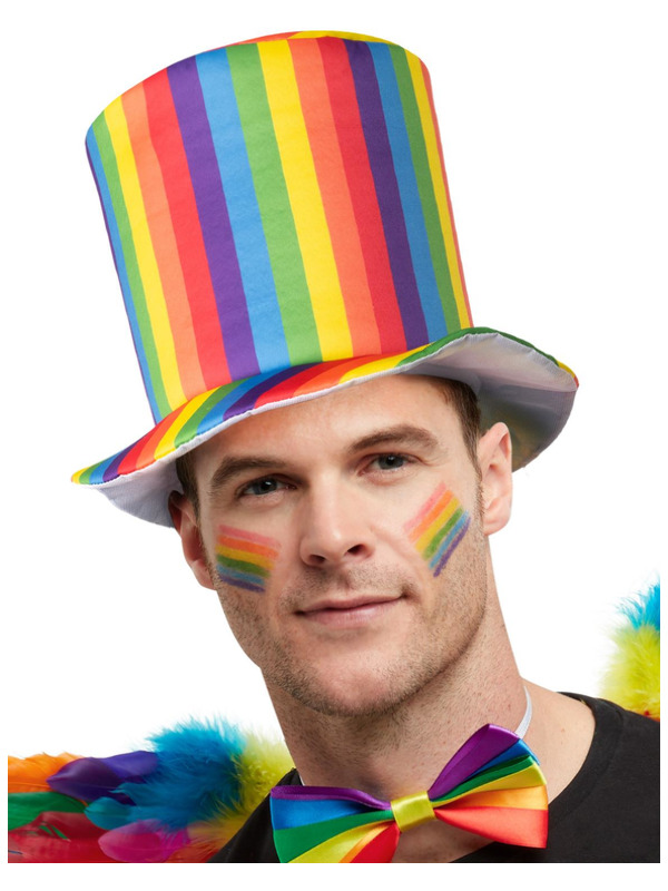 Picture of Deluxe Pride Rainbow Stripe Top Hat 