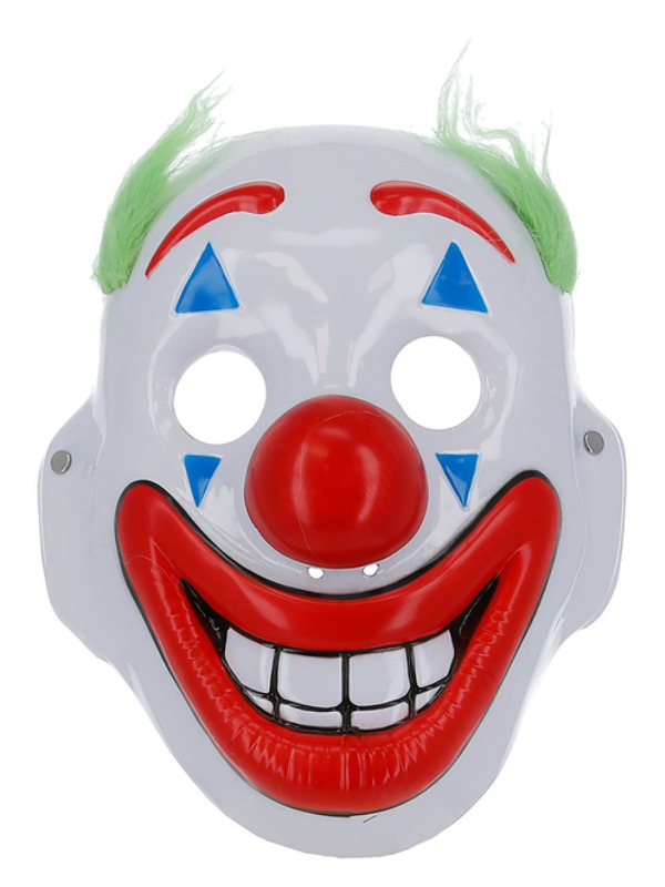 Picture of Clown Mask, PVC, with Hair & Elastic Strap 