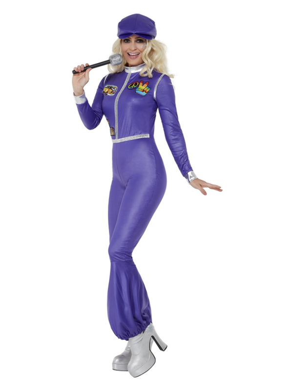 Picture of 70s Dancing Queen Costume, Purple Bust40-42",Waist 32-34",Hip 42.5-44.5",Leg 33"