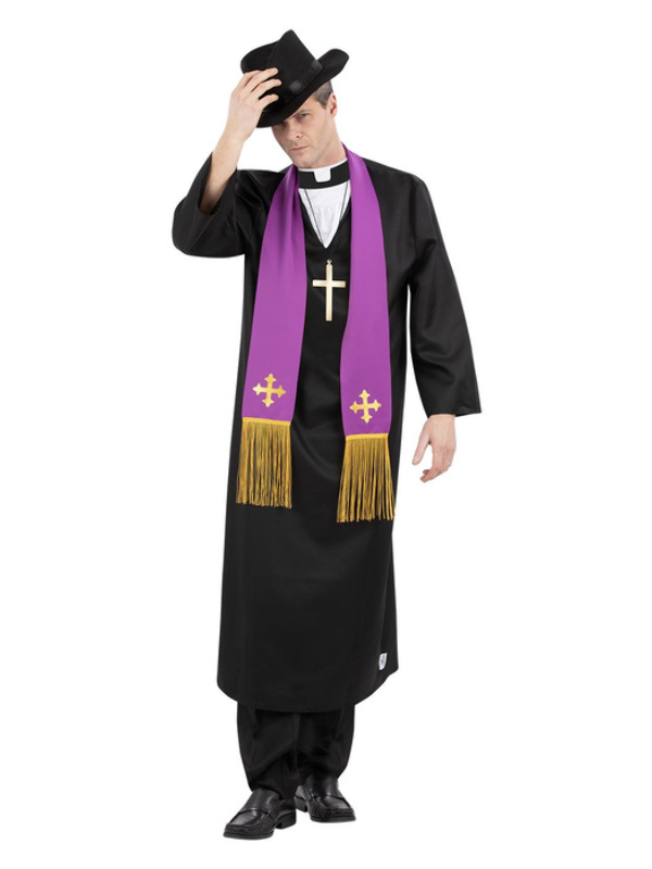 Picture of The Exorcist, Father Merrin Priest Costume, Robe Chest 38"-40",Waist 32"-34",Leg 32.75"