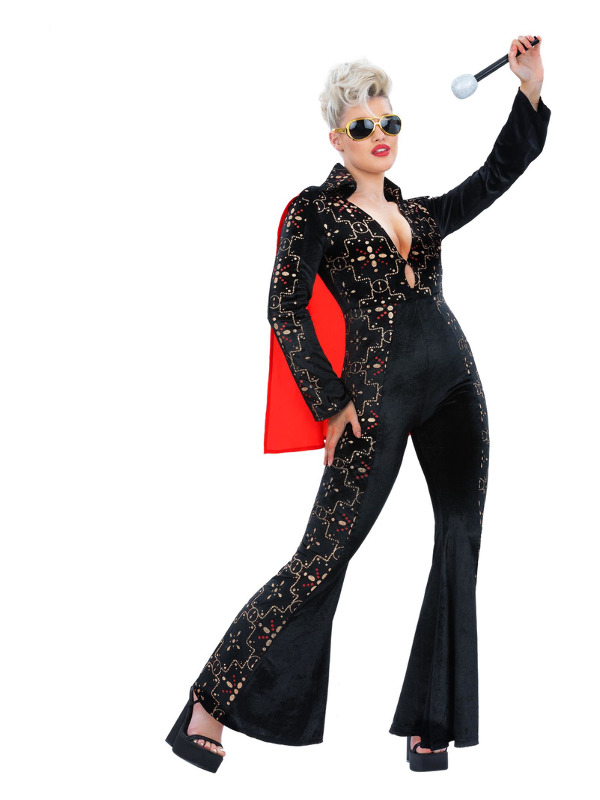 Picture of Elvis Black Rhinestone Costume Bust34.5-35.5",Waist26.5-27.5",Hip37-38",Leg32.5" 