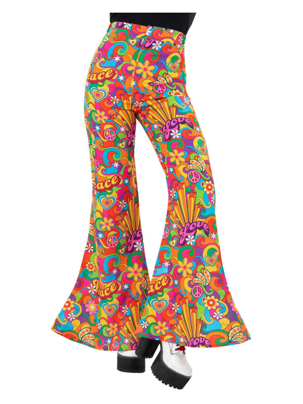 Picture of Ladies Rainbow Peace Flared Trousers Bust40-42",Waist 32-34",Hip 42.5-44.5",Leg 33"
