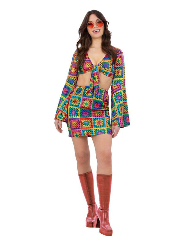Picture of Fever Rainbow 60s Crochet Costume Bust34.5-35.5",Waist26.5-27.5",Hip37-38",Leg32.5" 