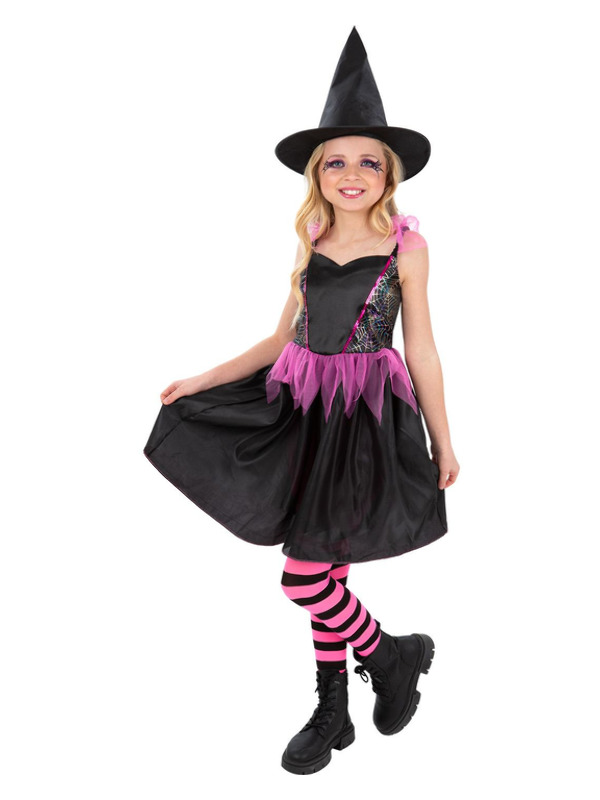 Picture of Rainbow Web Witch Costume Age 7-9,W23.5-24.5",C27-28.5",H52-57"