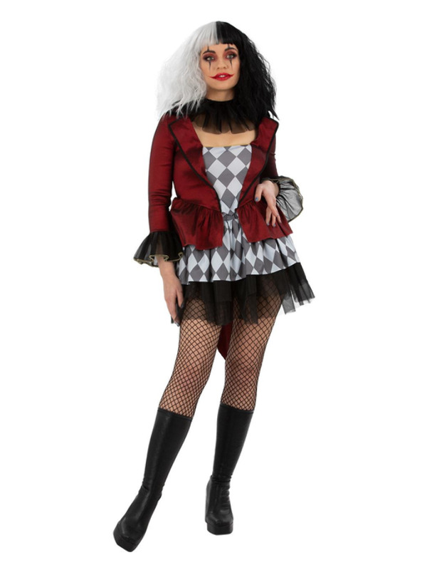 Picture of Evil Jester Costume Bust34.5-35.5",Waist26.5-27.5",Hip37-38",Leg32.5" 