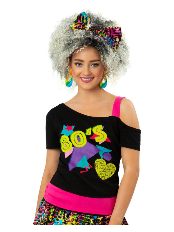 Picture of 80s Off the Shoulder T-Shirt, Printed Bust40-42",Waist 32-34",Hip 42.5-44.5",Leg 33"