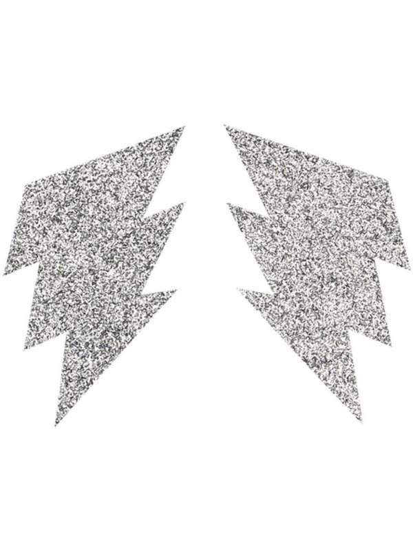 Picture of Fever Glitter LightningBolt Nipple Pasties, Silver 