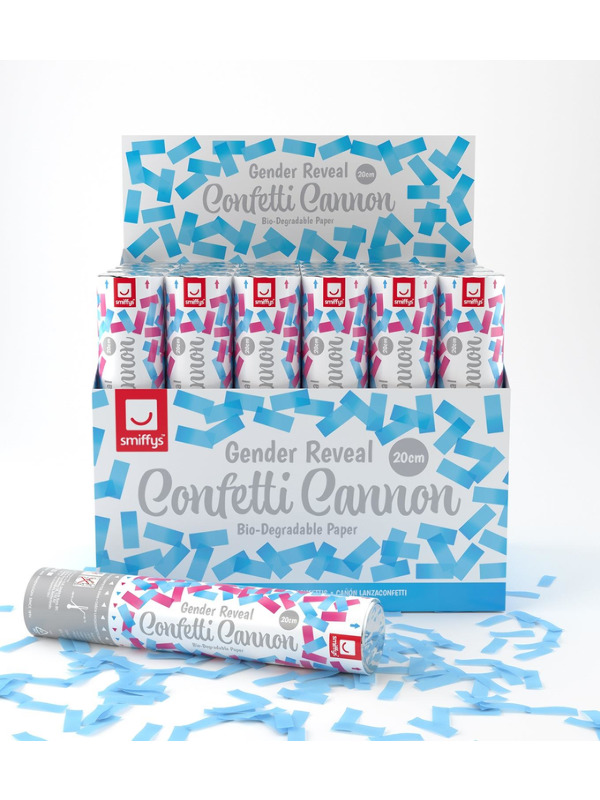 Picture of 20cm Gender Reveal Confetti Cannon, Blue, DB of 24 