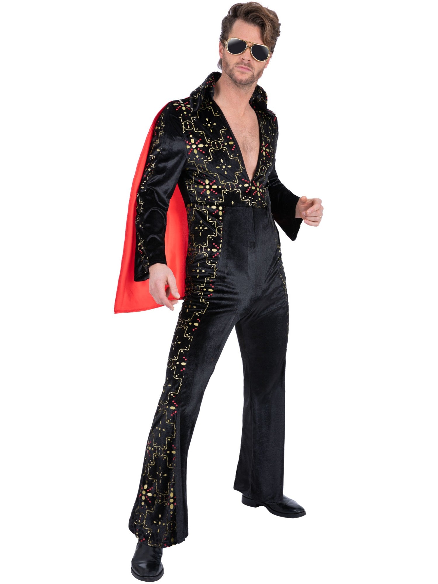 Picture of Elvis Black Rhinestone Costume Chest 42"-44",Waist 36"-38",Leg 33"