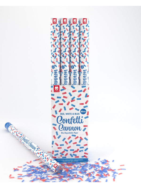 Picture of 80cm Confetti Cannon, Red, White & Blue, DB of 12 