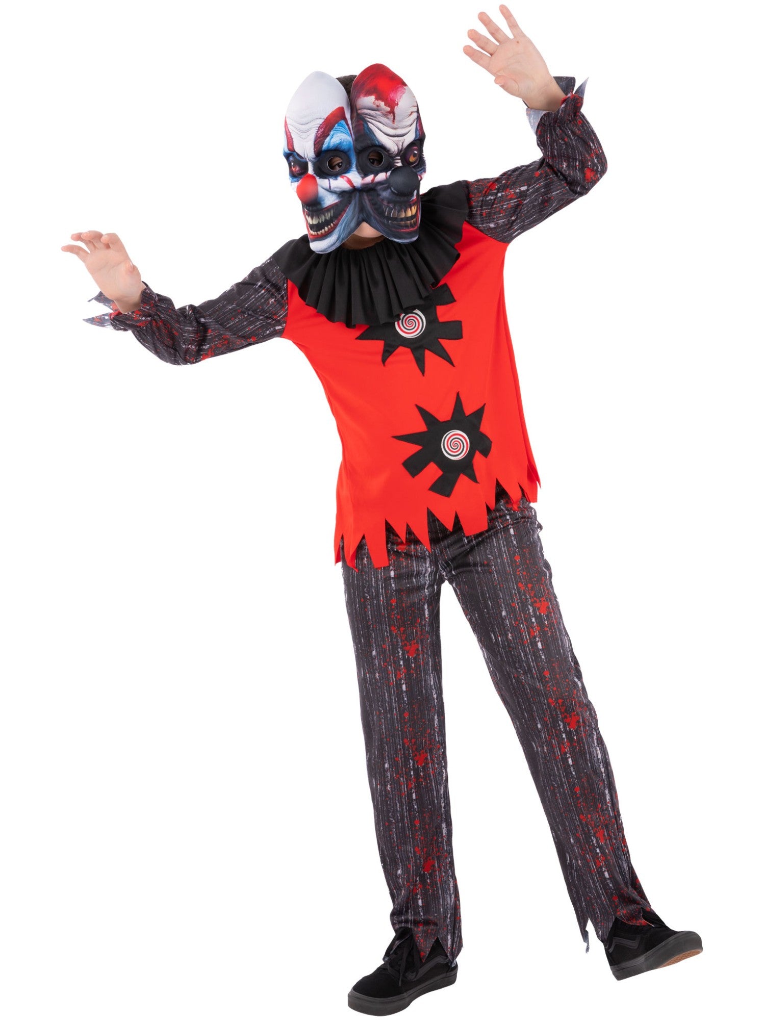 Picture of 2 Headed Chuckles The Clown Costume Age 10-12Y,W25.5-26.5",C30-31.5",H58-63"