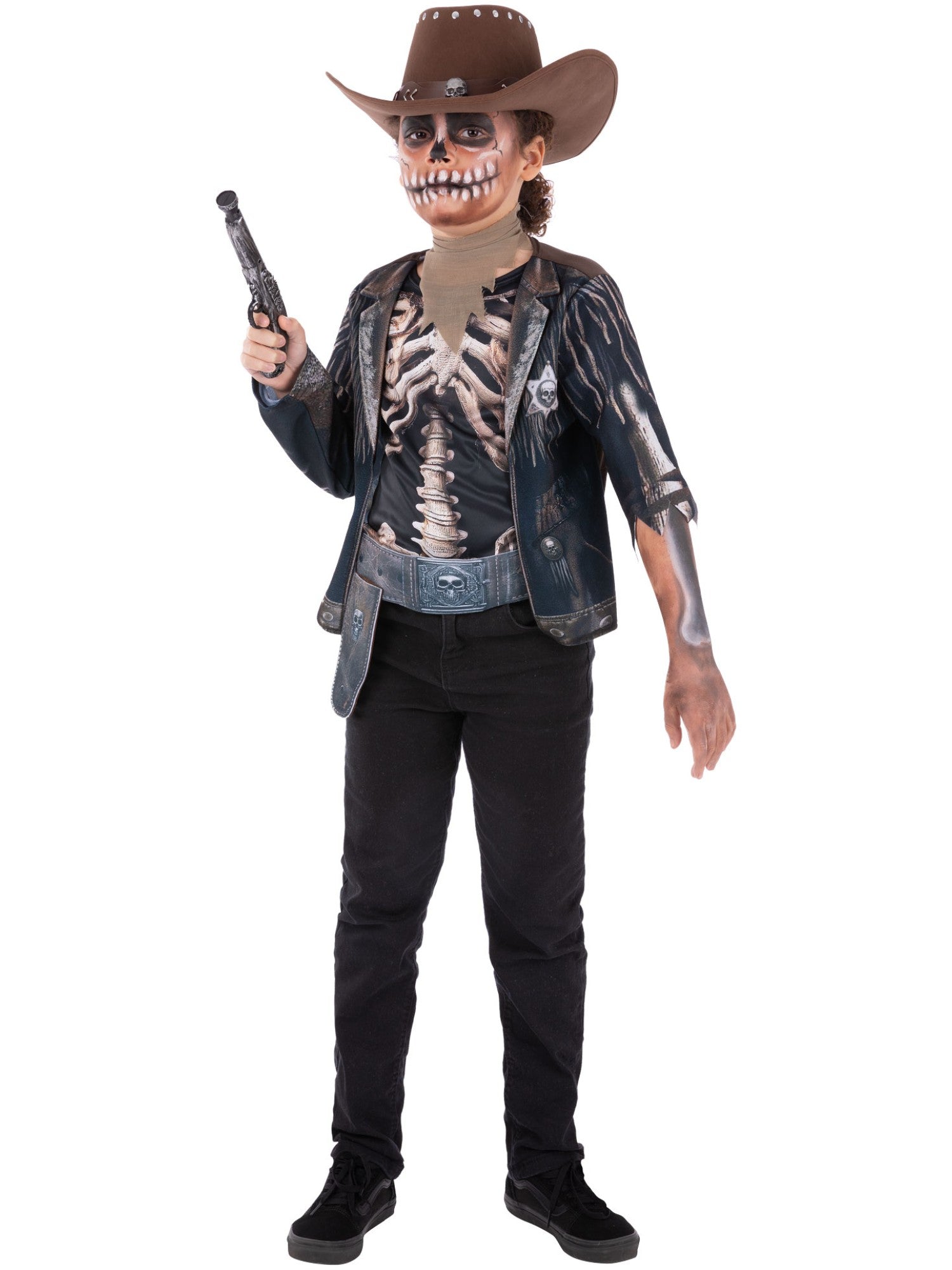 Picture of Skeleton Cowboy Costume Age 7-9,W23.5-24.5",C27-28.5",H52-57"