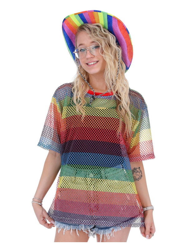 Picture of Unisex Rainbow Mesh Top Up to Chest 48",Waist 42",Leg 33.25"