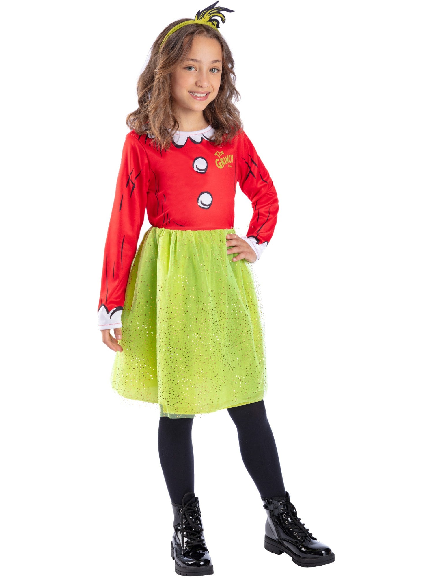 Picture of Dr Seuss The Grinch Santa Girls Costume Age 10-12Y,W25.5-26.5",C30-31.5",H58-63"