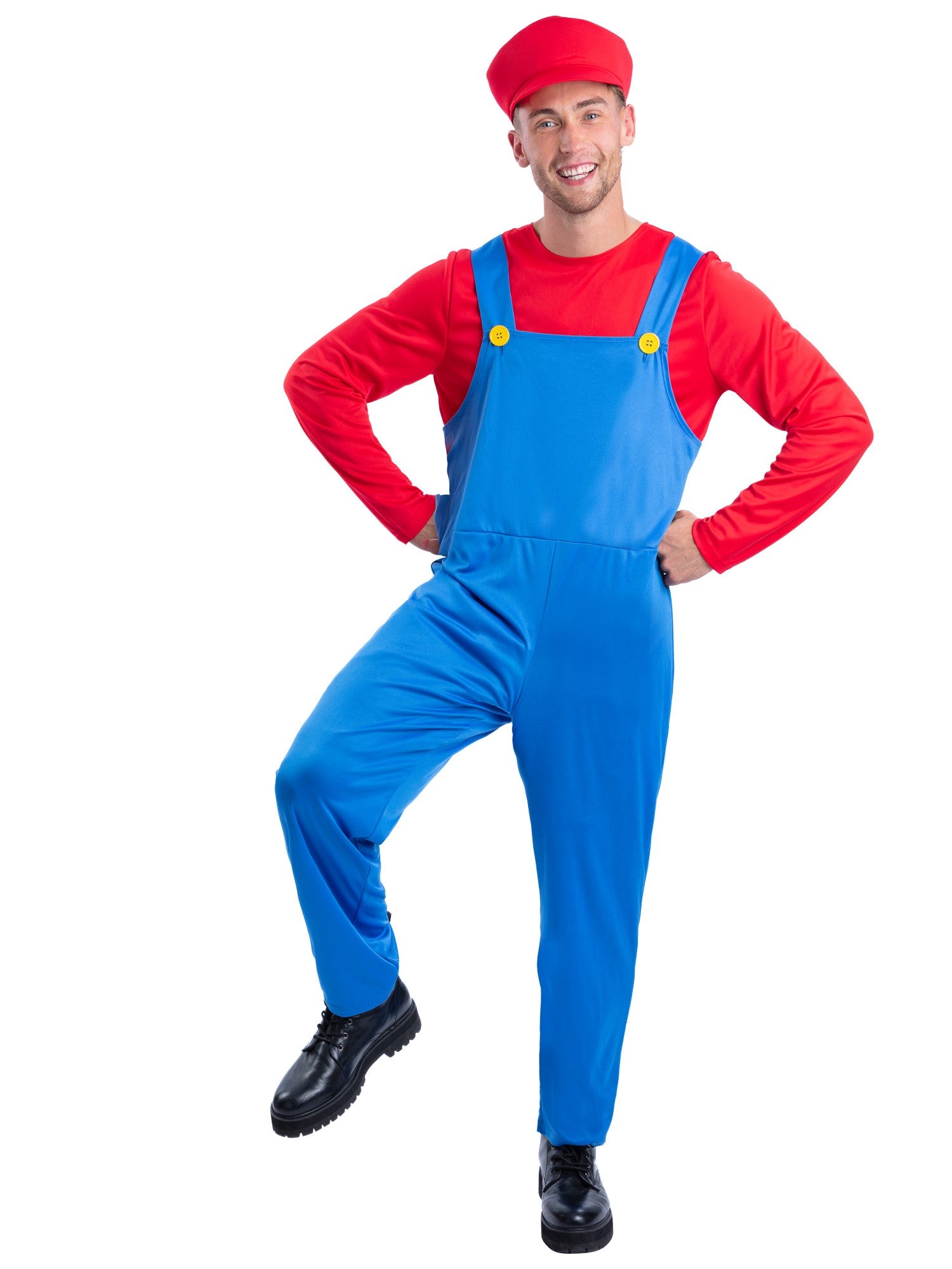 Picture of Red Plumber Costume Chest34"-36",Waist 28"-30",Leg 31"
