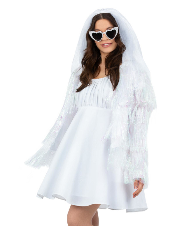 Picture of Fever Tinsel Festival Jacket, Iridescent White Up to Bust 46",Waist 38", Hip 49",Leg 33.75"