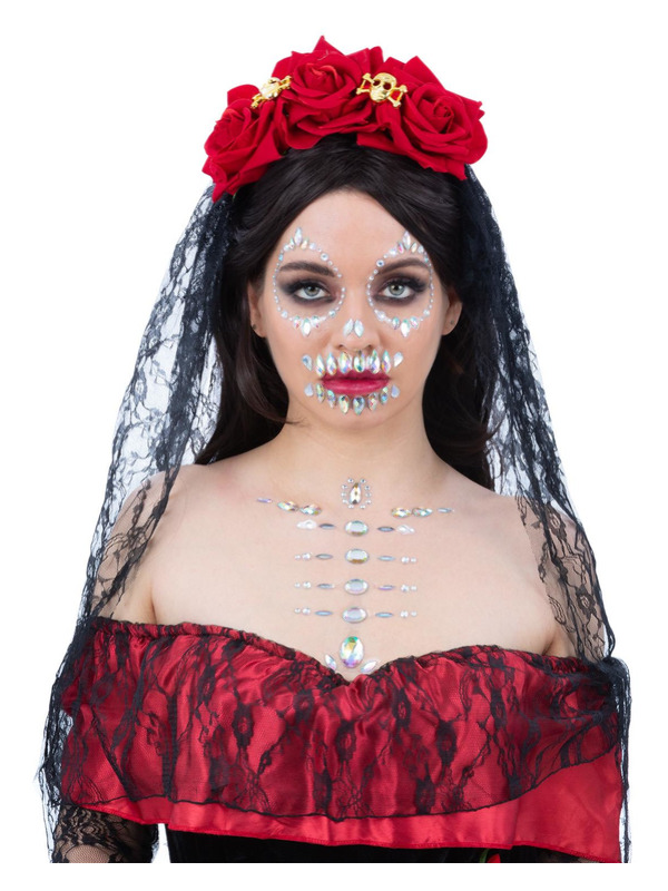 Picture of Smiffys Make-Up FX, Skull Face & Body Jewels 
