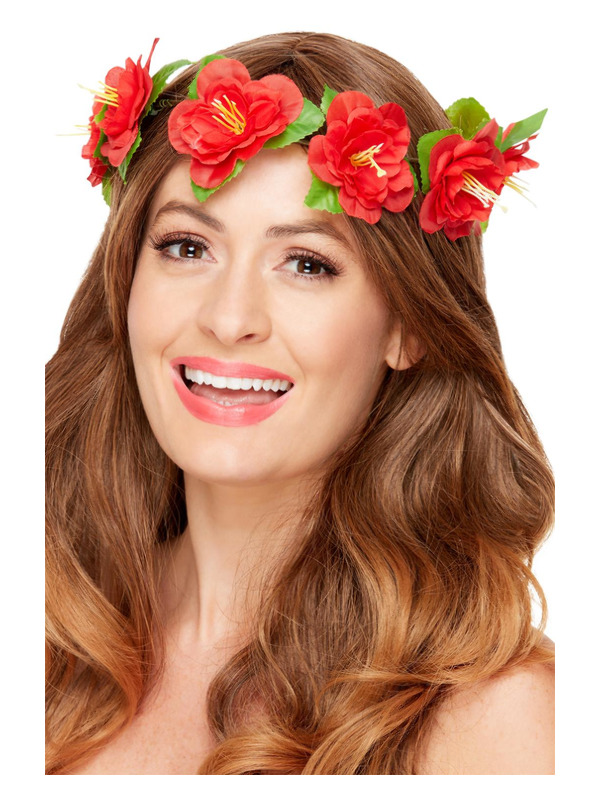 Picture of Hawaiian Flower Crown, Red 