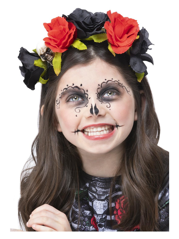 Picture of Kids DOTD Black & Red Rose Headband 