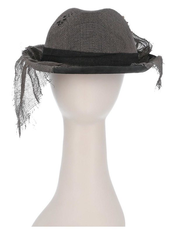 Picture of Gothic Distressed Linen Style Trilby Hat, Grey 