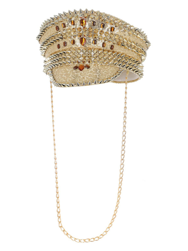Picture of Fever Deluxe Sequin Studded Captains Hat, Gold 