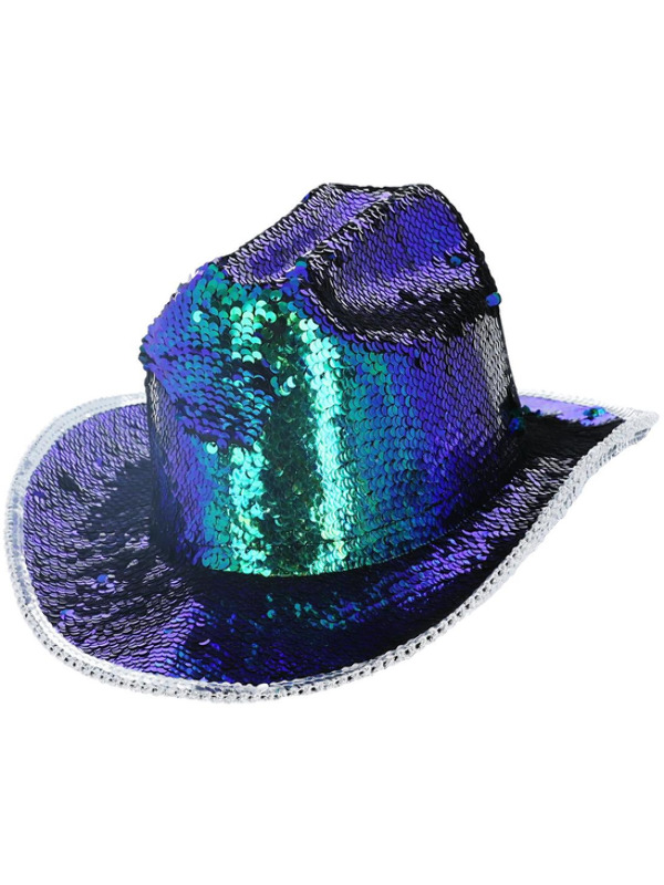 Picture of Fever Deluxe Sequin Cowgirl Hat, Iridescent Green 