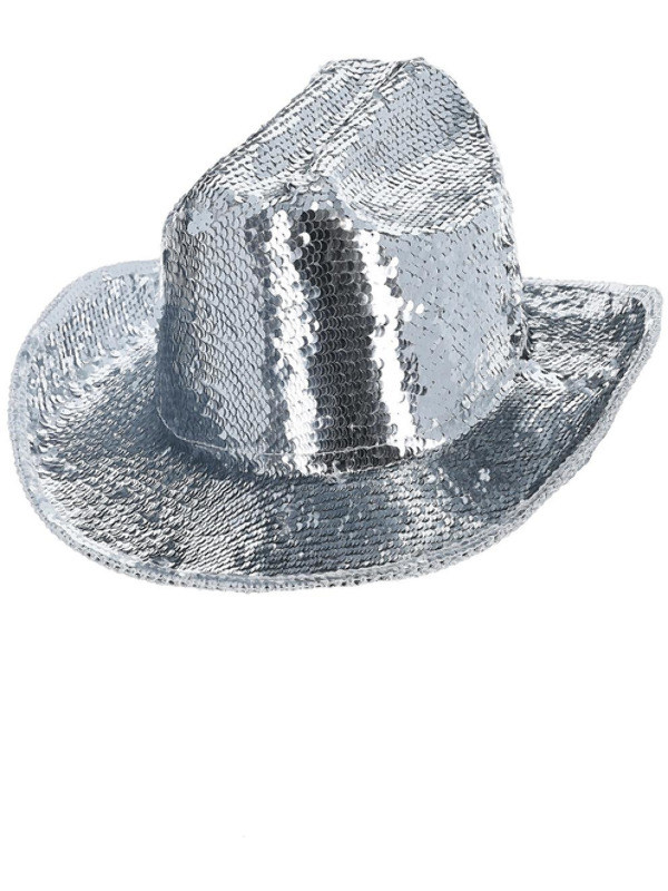 Picture of Fever Deluxe Sequin Cowboy Hat, Silver 