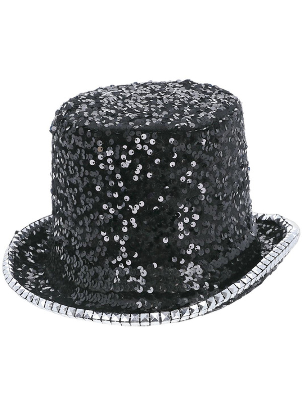 Picture of Fever Deluxe Felt & Sequin Top Hat, Black 