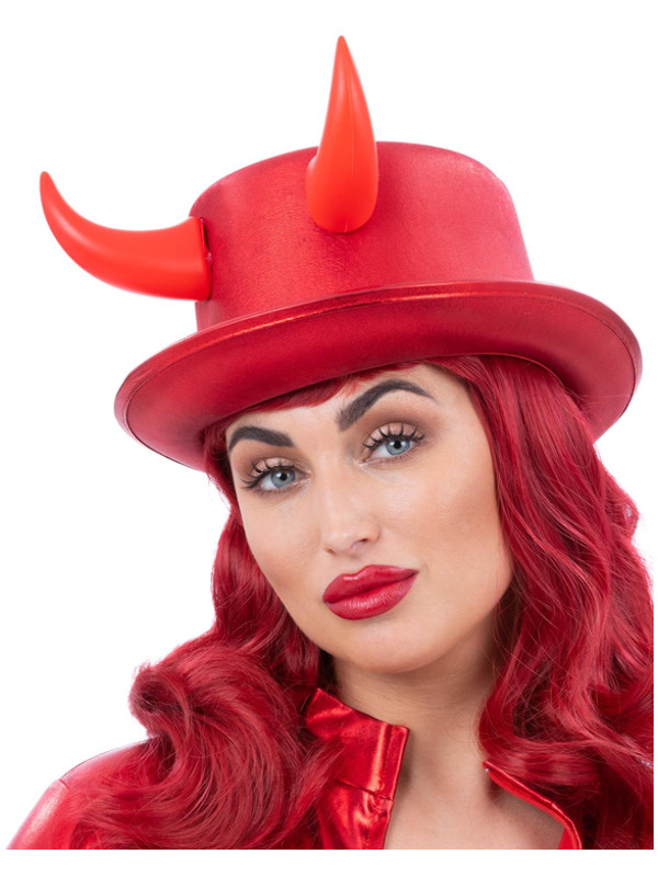 Picture of Fever Deluxe Red Devil Metallic Top Hat  