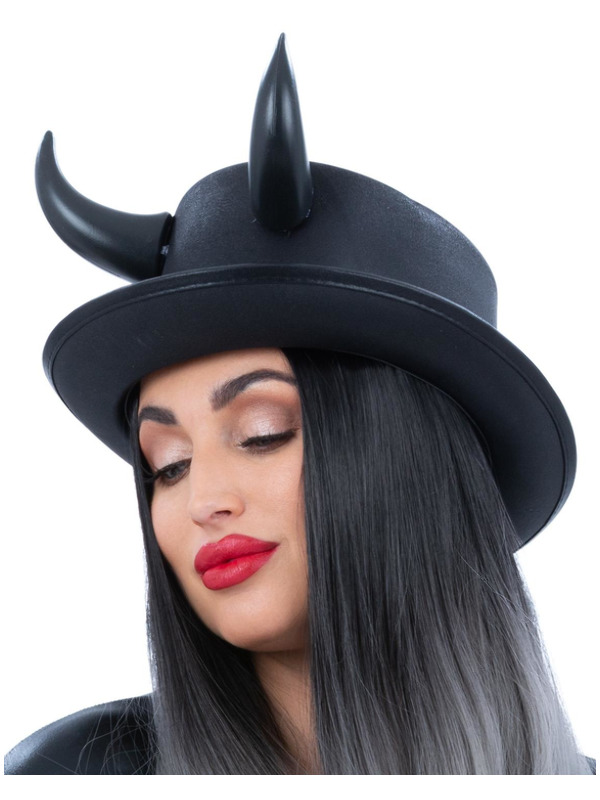 Picture of Fever Deluxe Black Devil Metallic Top Hat 