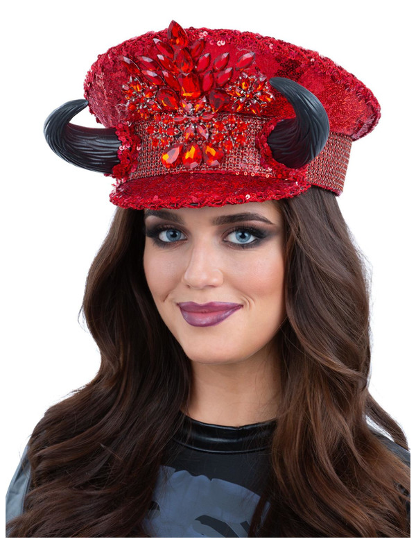 Picture of Fever Deluxe Devil Sequin Captains Hat 