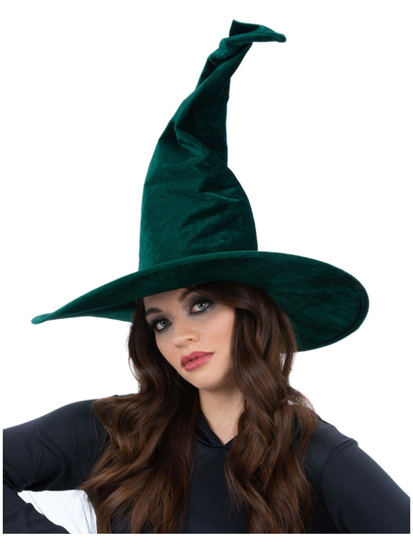 Picture of Emerald Green Velour Witch Hat 