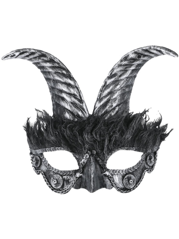Picture of Silver Masquerade Horned Mask 