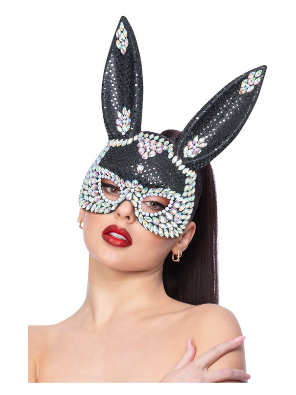 Picture of Fever Black Jewel Sequin Rabbit Mask 