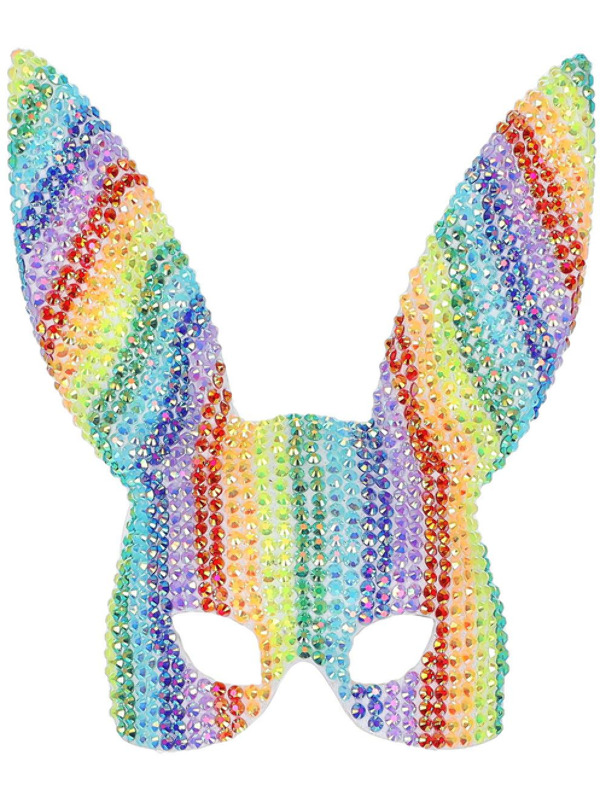 Picture of Fever Deluxe Rainbow Jewel Studded Bunny Mask 