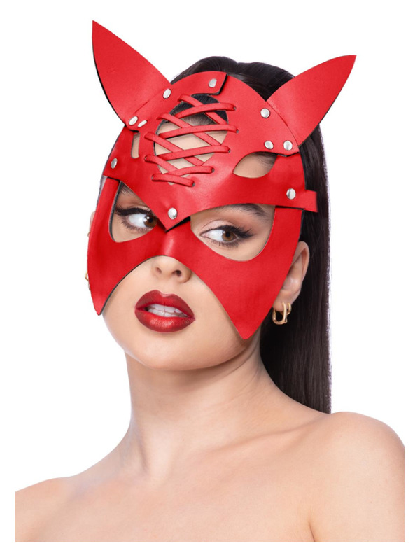 Picture of Fever Red Mock Leather Devil Mask