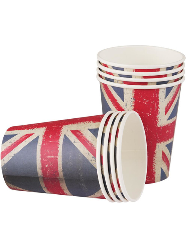 Picture of Union Jack Vintage Style Print Paper Cups 
