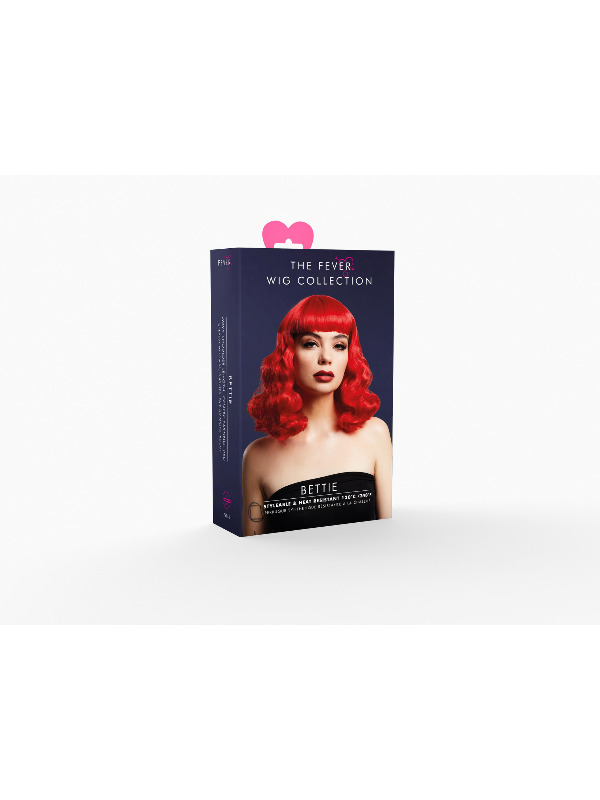 Picture of Fever Bettie Wig with Short Fringe, Red 