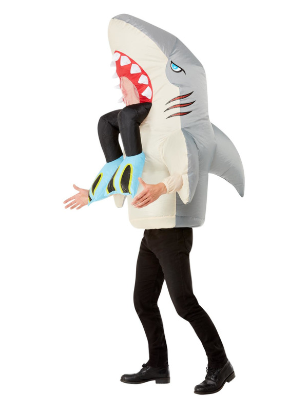 Picture of Inflatable Shark & Diver Costume, Grey 