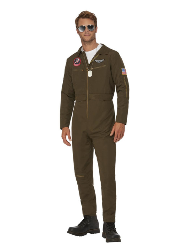 Picture of Top Gun Maverick Men's Aviator Costume, Green Chest 42"-44",Waist 36"-38",Leg 33"