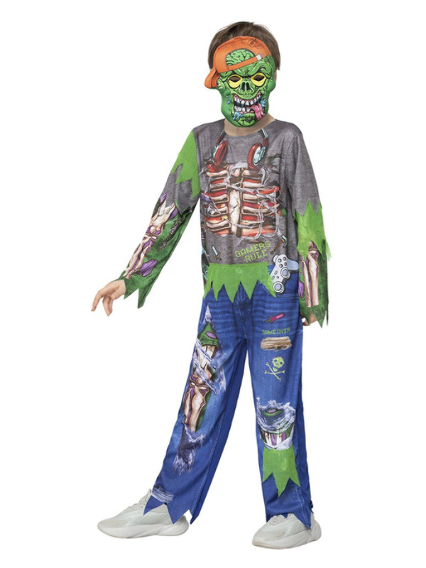 Picture of Zombie Gamer Costume Age 7-9,W23.5-24.5",C27-28.5",H52-57"