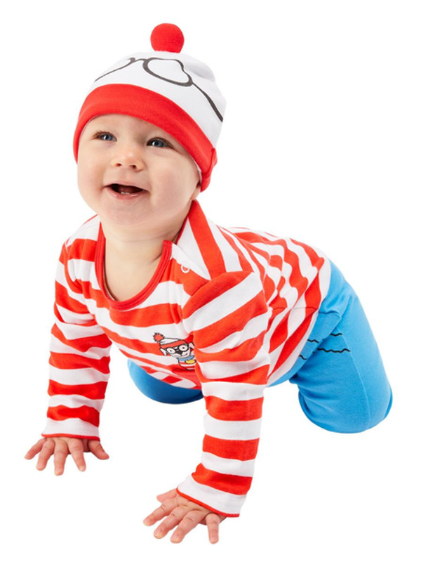 Picture of Where's Wally? Baby Costume, Red & White Age 6-9M