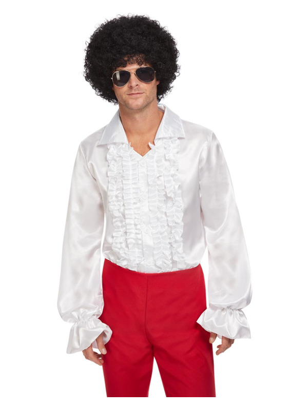 Picture of 60s Ruffled Shirt, White Chest 42"-44",Waist 36"-38",Leg 33"