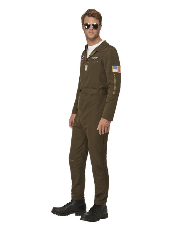 Picture of Top Gun Maverick Men's Aviator Costume, Green Chest 38"-40",Waist 32"-34",Leg 32.75"